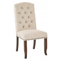 OSP Home Furnishings JSA-L38 Jessica Tufted Dining Chair in Linen Fabric